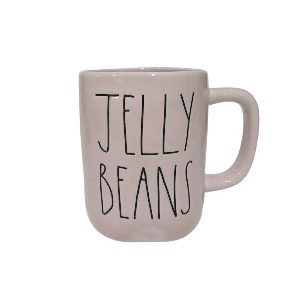 Rae Dunn Artisan Collection by Magenta "JELLY BEANS" Pink Coffee Mug NWOT